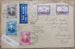 Lettre Poste Aérienne 1937 Belgique Vers France Via Stanleyville Congo Belge (Affranchissement Intéressant) - Lettres & Documents
