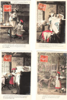 Delcampe - CPA - Lot De 5 Jolies Cartes Fantaisie « LE PETIT CHAPERON ROUGE » -Signature :J.K (fillette Et Loup)-BE-  Circulées - Sammlungen, Lose & Serien