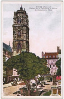 Delcampe - Cpa..12..RODEZ..CLOCHER DE LA CATHEDRALE ET STATUE DE MONSEIGNEUR AFFRE - Rodez