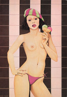 Pin Up Illustrateur Illustration Michel Plaisir Fraise Pistache CPM Femme Nue Seins Nus Nude Frau Lady Sexy Glace - Pin-Ups