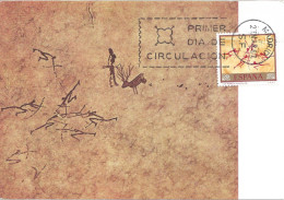 ESPAGNE - CARTE MAXIMUM - Yvert N° 1432 - PEINTURES RUPESTRES - JOURNEE Du TIMBRE 1967 - Cartoline Maximum