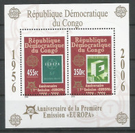 Zaire Congo Kinshasa RDC Bloc COB BL350-Cu Erreur De Dentelure MNH / ** 2005 Europa (2006) ERROR SHIFTED PERFORATION - 2006