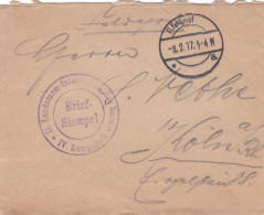 Germany - 1917 Deutsche Feldpost Cover To Koln - Feldpost (franchigia Postale)