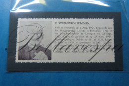 P.VERSMISSEN Edmond Herentals 1904- Drongen Dublin Gent Aalst Aalmoezenier K.S.A. St Jozefcollege - Sin Clasificación