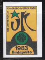 Esperanto Label Budapest 1983. - Erinnophilie