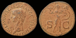 Claudius AE As Minerva Advancing Right - Les Julio-Claudiens (-27 à 69)