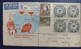 Australian Antarctic Territory: Letter Circulated From Australia To Brazil. Map, Fauna, Alligator. - Storia Postale