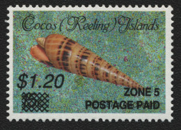 Kokos-Inseln 1991 - Mi-Nr. 244 ** - MNH - Meeresschnecken / Marine Snails (II) - Kokosinseln (Keeling Islands)