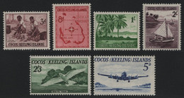 Kokos-Inseln 1963 - Mi-Nr. 1-6 ** - MNH - Freimarken / Definitives (V) - Kokosinseln (Keeling Islands)