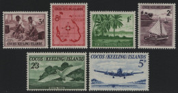 Kokos-Inseln 1963 - Mi-Nr. 1-6 ** - MNH - Freimarken / Definitives (II) - Kokosinseln (Keeling Islands)