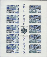 Europa CEPT 1991 Monaco Y&T N°BF52a - Michel N°B50U *** - Non Dentelé - 1991