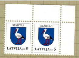 Latvia 2010, Bird, Birds, Coat Of Arms, Pair, MNH** - Picotenazas & Aves Zancudas