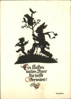 41610940 Scherenschnitt Schattenbildkarte Ostern Besonderheiten - Silhouettes