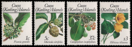 Kokos-Inseln 1988 - Mi-Nr. 198-201 ** - MNH - Blüten / Blossoms - Kokosinseln (Keeling Islands)