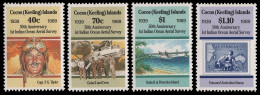 Kokos-Inseln 1989 - Mi-Nr. 213-216 ** - MNH - Vermessungsflug - Cocos (Keeling) Islands