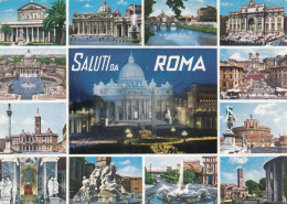 CARTOLINA  ROMA,LAZIO-SALUTI DA ROMA-STORIA,MEMORIA,CULTURA,RELIGIONE,IMPERO ROMANO,BELLA ITALIA,NON VIAGGIATA - San Pietro