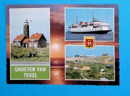 Cp, Pays Bas, Groeten Van TEXEL, Multi Vues, Bateau, Phare, Voyagée - Texel