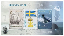 Sweden Schweden Suède 2022 Navy 500 Years Block MNH - Submarines