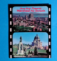 Mini Cp, 115 X 90 Mm, Cine Strip-presents: MONTREAL, P.Q, Quebec, Multi Vues, Plastichrome, Plasti-rama, 2 Scans - Montreal