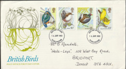 Great Britain   .   1980   .  "British Birds" #2   .   First Day Cover - 4 Stamps - 1971-80 Ediciones Decimal