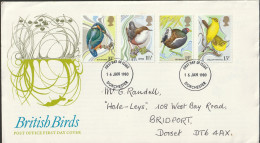 Great Britain   .   1980   .  "British Birds" #2   .   First Day Cover - 4 Stamps - 1971-1980 Decimale  Uitgaven