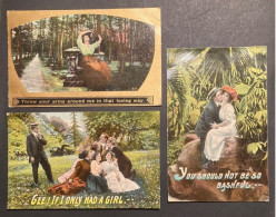 SET USA Three Postcard CPA Glamour - Verzamelingen & Kavels