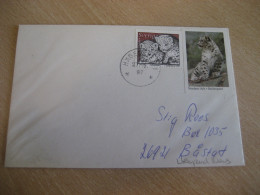 HAGERSTEN 1997 Lynx Lince Poster Stamp Vignette + Stamp Cancel Cover SWEDEN Label Wild Cat Cats Pray - Autres & Non Classés