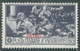 1930 EGEO PATMO FERRUCCI 50 CENT MH * - I45-5 - Egeo (Patmo)