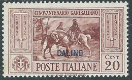 1932 EGEO CALINO GARIBALDI 20 CENT MH * - I45-6 - Egée (Calino)