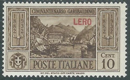 1932 EGEO LERO GARIBALDI 10 CENT MH * - I45-9 - Aegean (Lero)