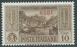 1932 EGEO RODI GARIBALDI 10 CENT MNH ** - I45-9 - Ägäis (Rodi)