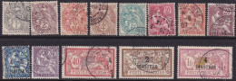 French Offices Levant 1902 Sc 21/36 Yt 9/21 Partial Set Used Most Constantinople Cancels - Oblitérés