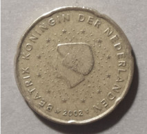 2002 -  PAESI BASSI  - MONETA IN EURO - DEL VALORE DI 20  CENTESIMI  - USATA - Paises Bajos