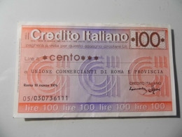 Miniassegno "CREDITO ITALIANO LIT. 100"! - [10] Assegni E Miniassegni