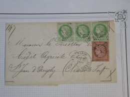 DD0  FRANCE  TRES BELLE  LETTRE 1875  ETOILE DE PARIS N°1 A  ST JEAN  D ANGELY+ BANDE DE 3 CERES 5C +AFF. INTERESSANT + - 1849-1876: Période Classique