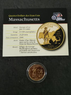 STATE QUARTER DOLLAR 2000 P MASSACHUSETTS / CUPRONICKEL DORURE OR 24 CARATS / USA - 1999-2009: State Quarters