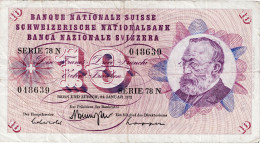 SUISSE - 10 Francs 1972 - Suiza