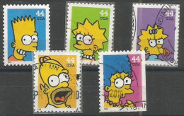 USA 2009 The Simpsons SC.#4399/4403 Cpl 5v Set In VFU Condition - Collections