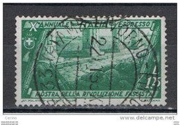 REGNO:  1932  ESPRESSO  -  £. 1,25  VERDE  US. -   SASS. E 17 - Express Mail