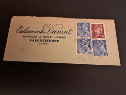 Fragment Enveloppe Numéros 546 Et 515 - 1938-42 Mercure