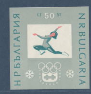 Bulgarie, Bulgaria, **, Yv BF 12, Mi BL 12, JO Innbruck 1964, - Inverno1964: Innsbruck