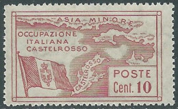 1923 CASTELROSSO OCCUPAZIONE DELL'ISOLA 10 CENT MNH ** - I30-3 - Castelrosso