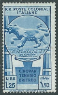 1933 EMISSIONI GENERALI CINQUANTENARIO ERITREO 1,25 LIRE MH * - I30-7 - Emissions Générales