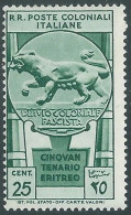 1933 EMISSIONI GENERALI CINQUANTENARIO ERITREO 25 CENT MH * - I30-7 - Amtliche Ausgaben