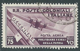 1933 EMISSIONI GENERALI POSTA AEREA USATO DECENNALE 75 CENT - I30-9 - Amtliche Ausgaben