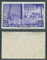 1934 EMISSIONI GENERALI MONDIALI DI CALCIO 50 CENT MNH ** - I38-7 - General Issues