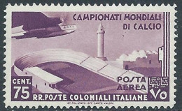 1934 EMISSIONI GENERALI POSTA AEREA MONDIALI DI CALCIO 75 CENT MNH ** - I38-7 - General Issues