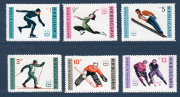 Bulgarie, Bulgaria, **, Yv 1227 à 1232, Mi 1426 à 1431, Sports Sur Glace, Innsbruck 1964, - Hiver 1964: Innsbruck