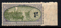 Madagascar  - Timbre D' Enregistrement 1F BdF - Other & Unclassified