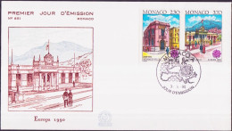 Europa CEPT 1990 Monaco FDC3 Y&T N°1724 à 1725 - Michel N°1961A à 1962A - 1990